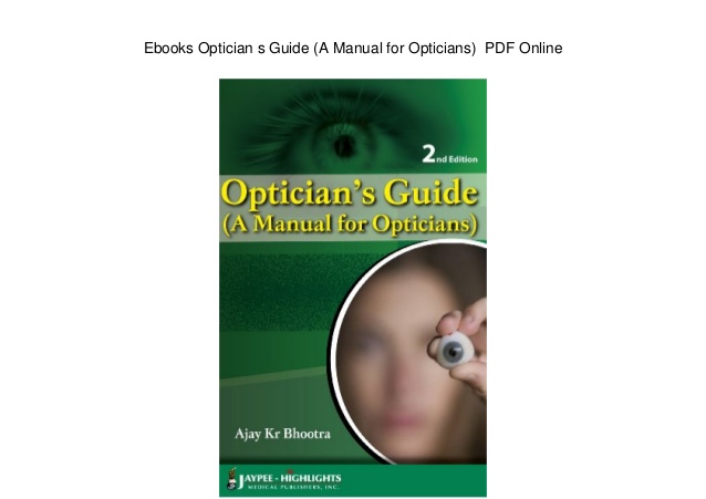 Opticians Handbook Pdf